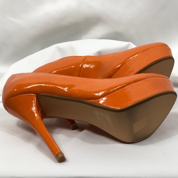 Qupid Orange 4.5 inch heel A017 - Picture 4 of 6
